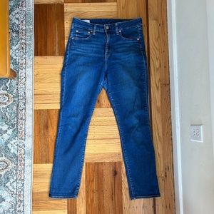 High Rise Classic Straight Jeans with Washwell